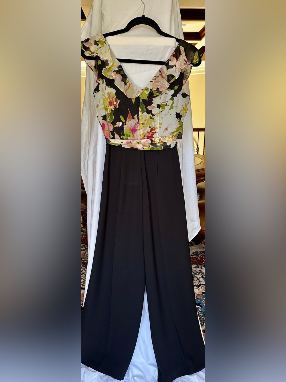black wide-leg jumpsuit